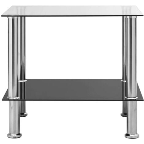 Table d'appoint，Bout de canapé，Table Basse Transparent 45x50x45 cm Verre trempé405361