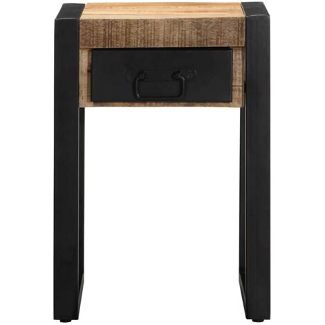 Table d'appoint,Table basse,Table de Salon 35x35x50 cm bois massif de manguier brut CFW36679