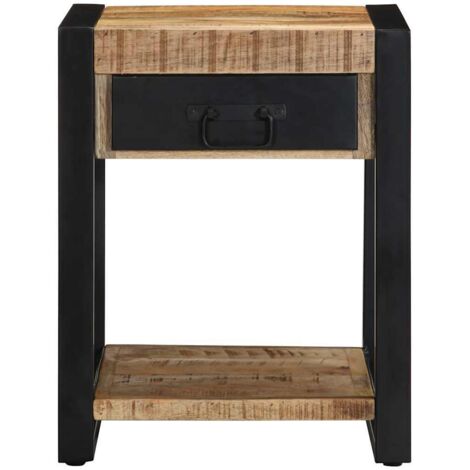 Table d'appoint，Table basse，Table de Salon 40x40x50 cm bois massif de manguier brut CFW58497