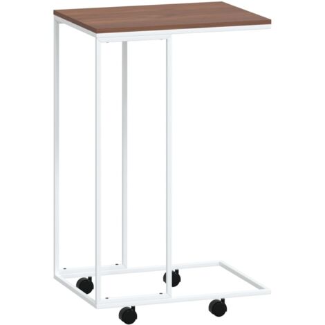 Table d'appoint,Table basse,Table de Salon avec roues Blanc 40x30x63,5cm Bois d'ingénierie CFW78365