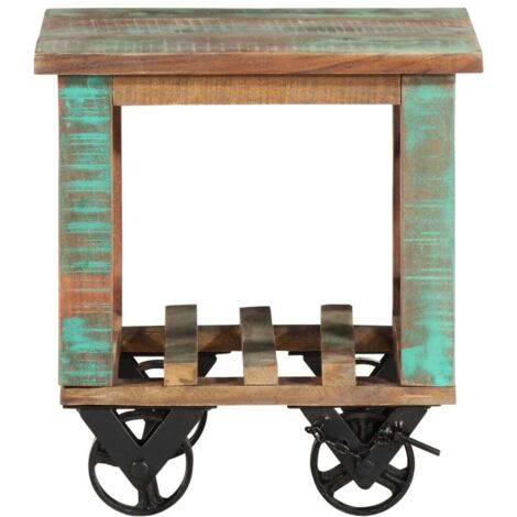 Table d'appoint，Table basse，Table de Salon avec roulettes 40x40x42 cm Bois de récupération CFW97111