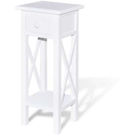 Table d'appoint，Table basse，Table de Salon avec tiroir Blanc CFW93375