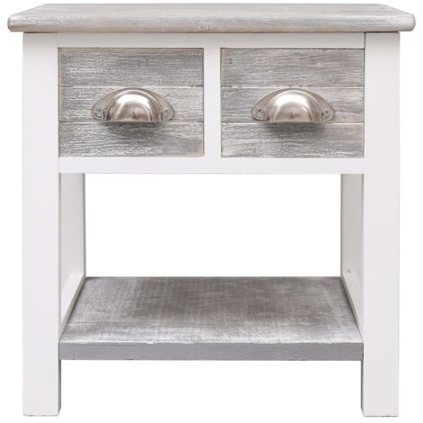 Table d'appoint，Table basse，Table de Salon Gris 40x40x40 cm Bois de Paulownia CFW45318