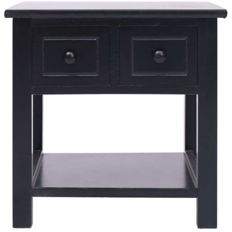 Table d'appoint，Table basse，Table de Salon Noir 40x40x40 cm Bois de Paulownia CFW19400