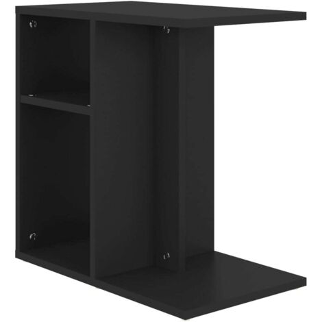 Table d'appoint，Table basse，Table de Salon Noir 50x30x50 cm Bois d’ingénierie CFW29056