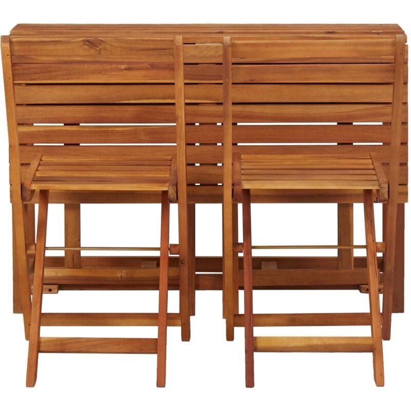 Table de balcon avec 2 chaises de bistro Bois d'acacia massif Table de balcon avec 2 chaises de bistro Bois d'acacia massif