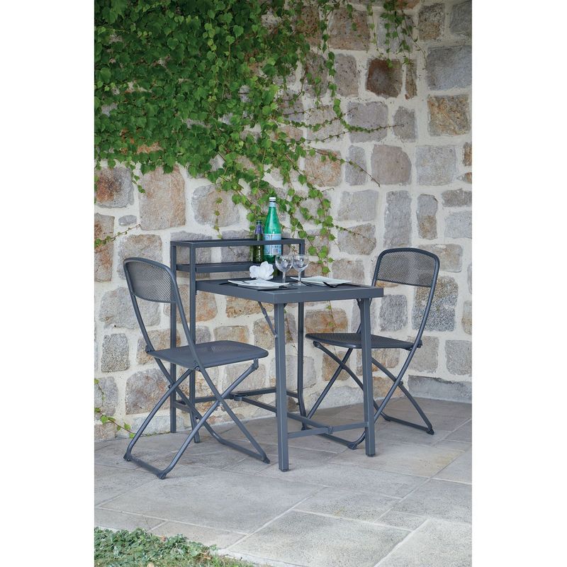 Table de balcon avec chaises Escale - 2 Personnes - Gris ...