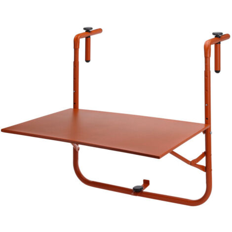 Table de balcon en métal terracotta  63x43cm