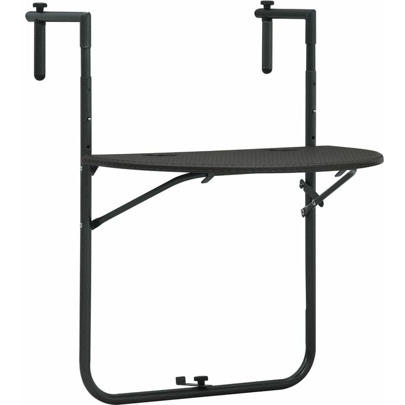 Table de balcon Marron 60x64x83,5 cm Plastique Aspect de rotin