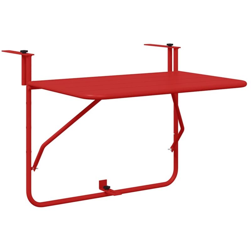 Vidaxl - Table de balcon suspendue pliable Rouge 60x40 cm Acier