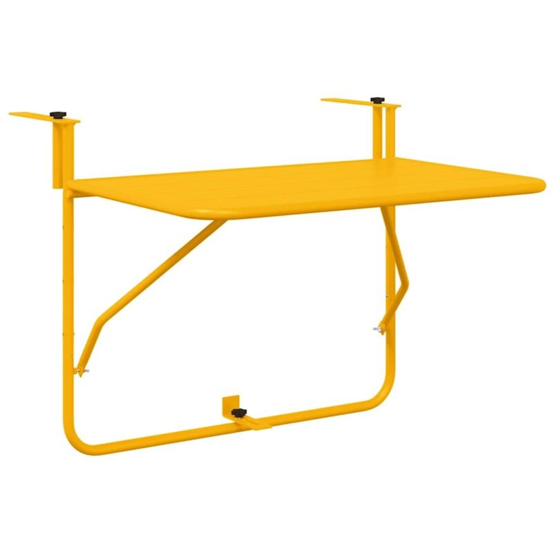 Vidaxl - Table suspendue pliante en acier jaune 60x40 cm