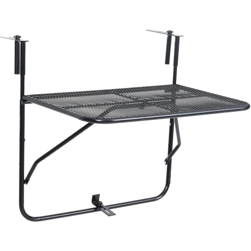 Vidaxl - Table de balcon Noir 60x40 cm Acier