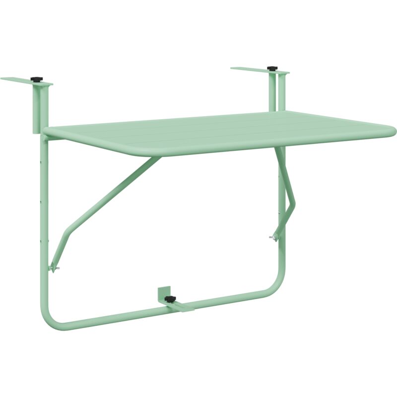 Table Suspendue de Balcon Vert menthe 60 x 39 x 65 cm Acier vidaXL