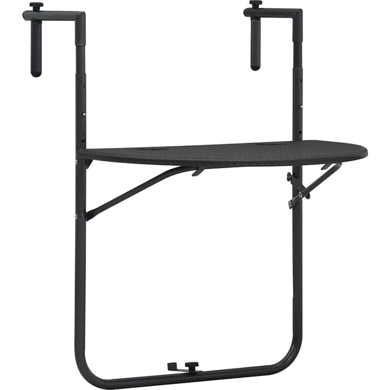 Table de balcon Marron 60x64x83,5 cm Plastique Aspect de rotin Vidaxl