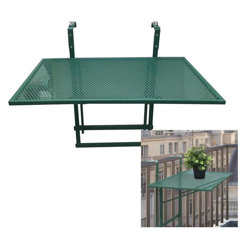 Table De Balcon Pliable Vert 60.5x40.5x50cm M1