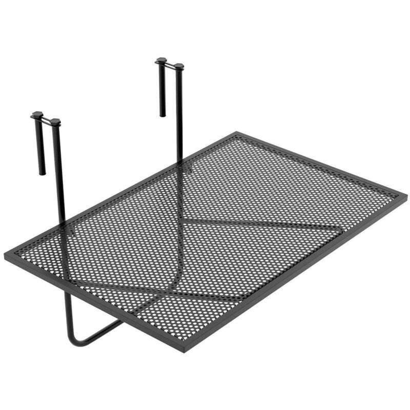 Table de balcon pliable - table suspendue en metal noire
