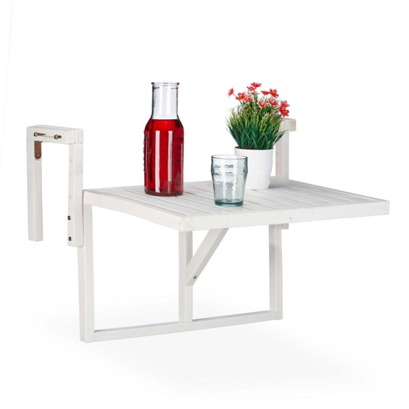 Northix - Table de balcon pliante en bois