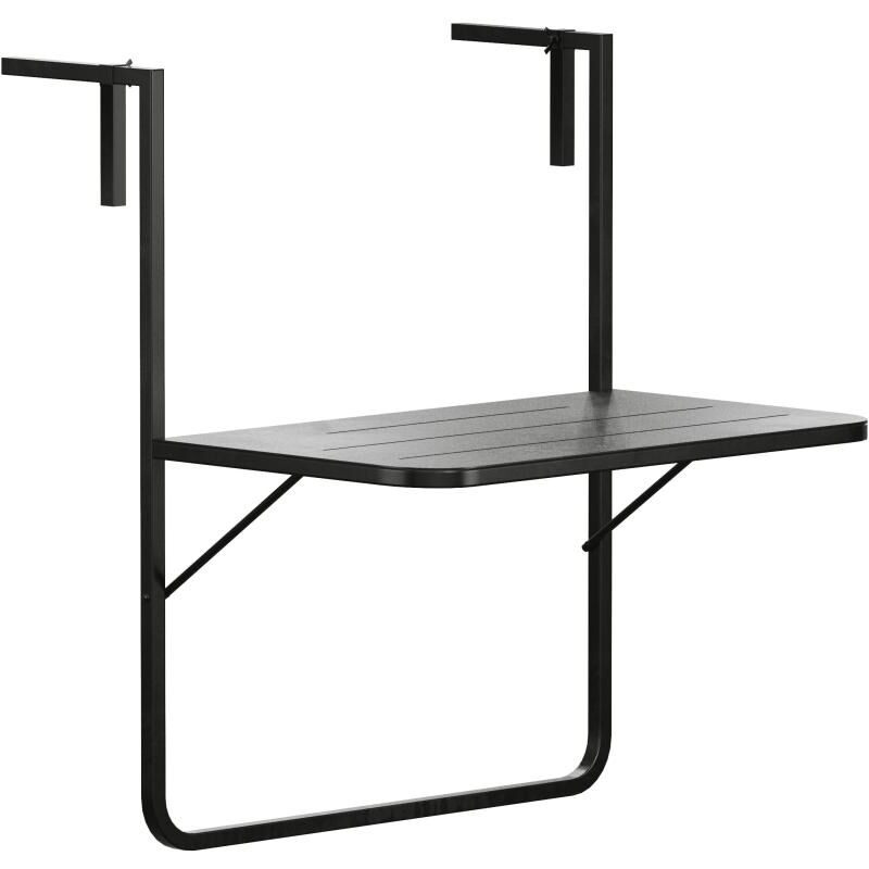 Vente-unique - Table de balcon pliante en métal - Noir - apya de mylia