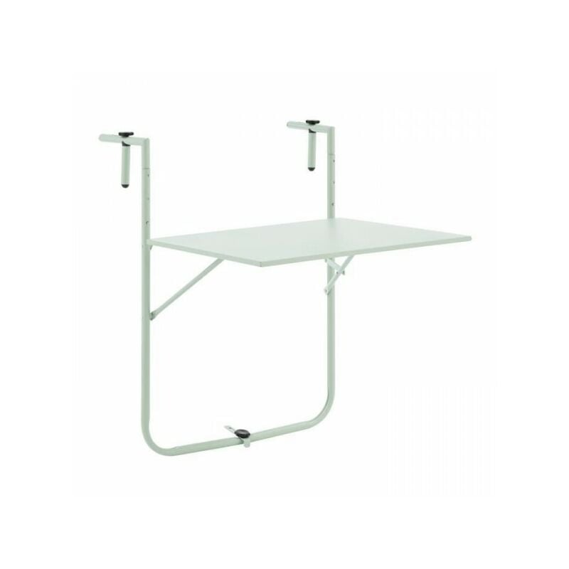 Table de balcon rabattable - Acier - 60 x 75 x 82-92 cm - Vert