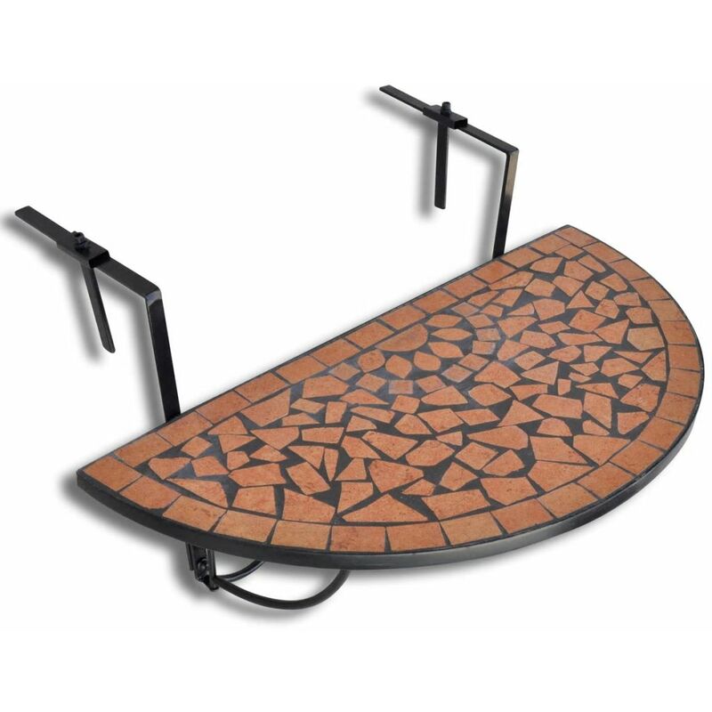Table de balcon suspendue Demi-circulaire Terre cuite