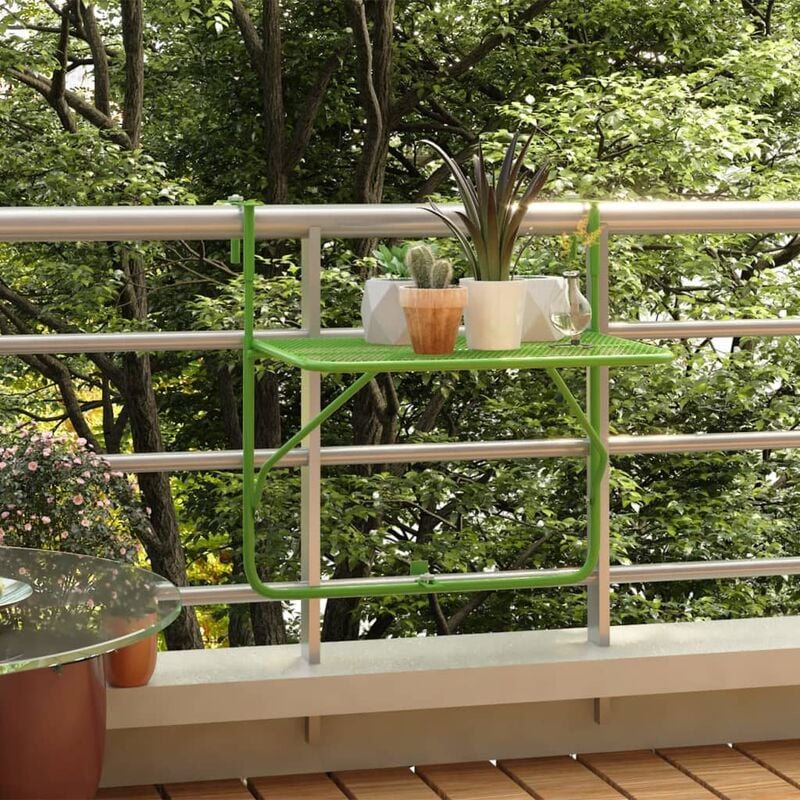Table de balcon Vert 60x40 cm Acier - Vert