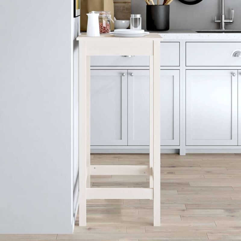 Vidaxl - Table de bar blanc 50x50x110 cm bois massif de pin
