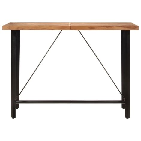 Table de bar 150x70x107 cm bois massif d'acacia et fer