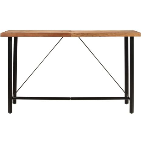 Table de bar 180x70x107 cm bois massif d'acacia et fer