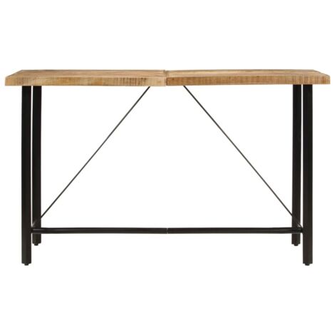 Table de bar 180x70x107 cm bois massif de manguier et fer