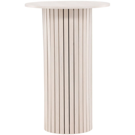 Table de bar 2 personnes ronde en bois et métal - Beige - Haron