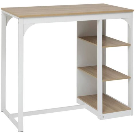 Table de bar 2 places eat up blanc et bois - 5five