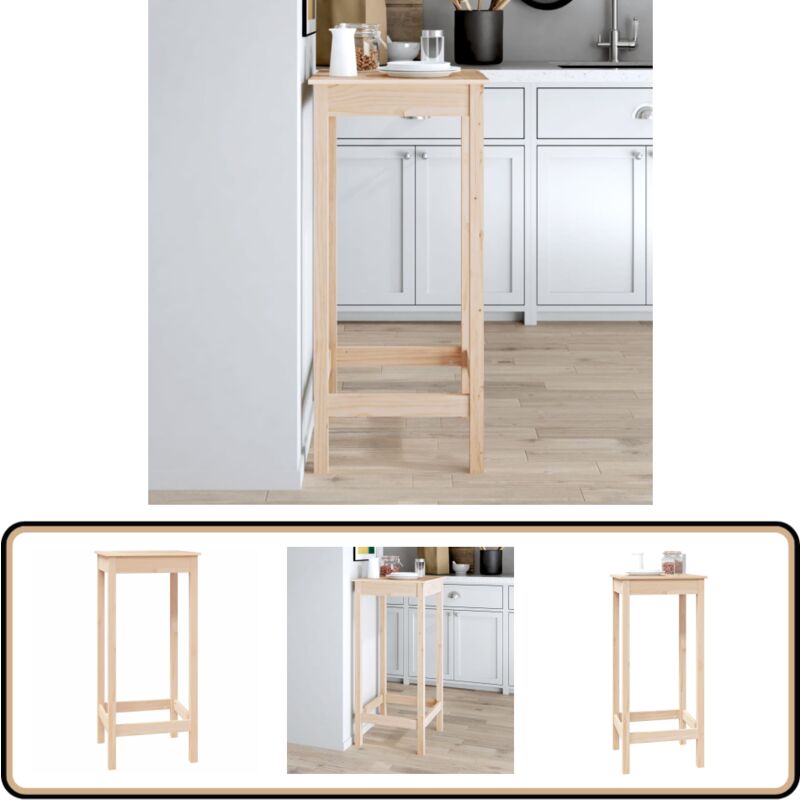 Table de bar 50x50x110 cm bois massif de pin - Table Basse - Table Bistro - Table De Bar - Table En Bois - Mobilier Intérieur