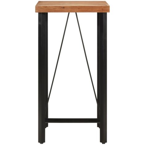 Table de bar 55x55x107 cm bois massif d'acacia et fer