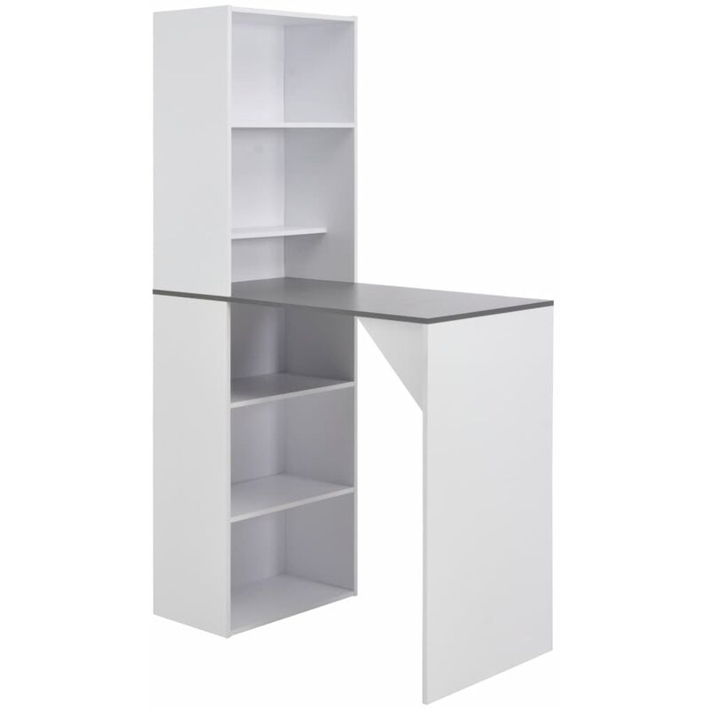 table de bar avec armoire bibliothèque en bois table moderne différentes couleurs couleur : blanc et gris