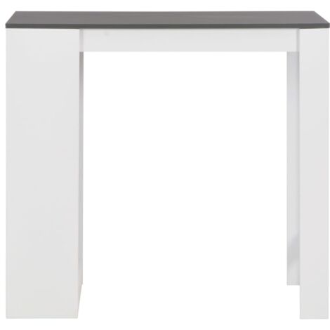 Table de bar avec étagère Blanc 110x50x103 cm