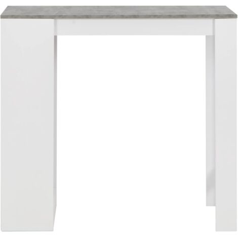 Table de bar avec étagère Blanc 110x50x103 cm