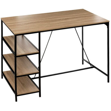 Table de Bar Avec Étagères "Aliaj" 140cm Naturel