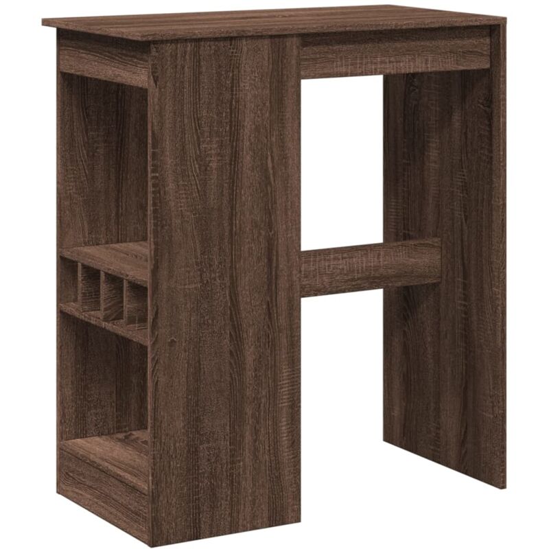 Vidaxl - Table de bar avec étagères chêne marron bois d'ingénierie