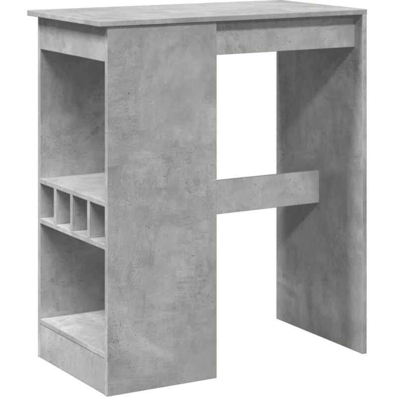 Vidaxl - Table de bar avec étagères gris béton bois d'ingénierie