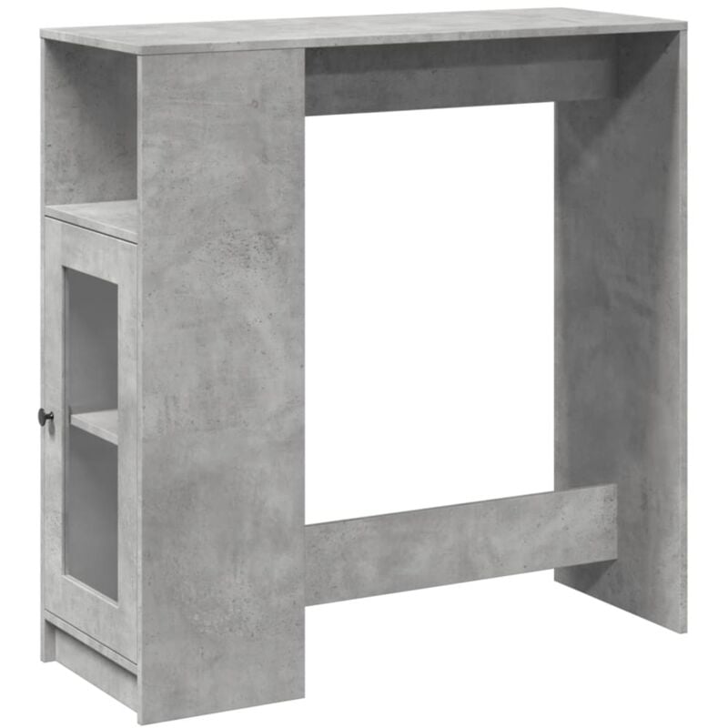 Vidaxl - Table de bar avec étagères gris béton bois d'ingénierie