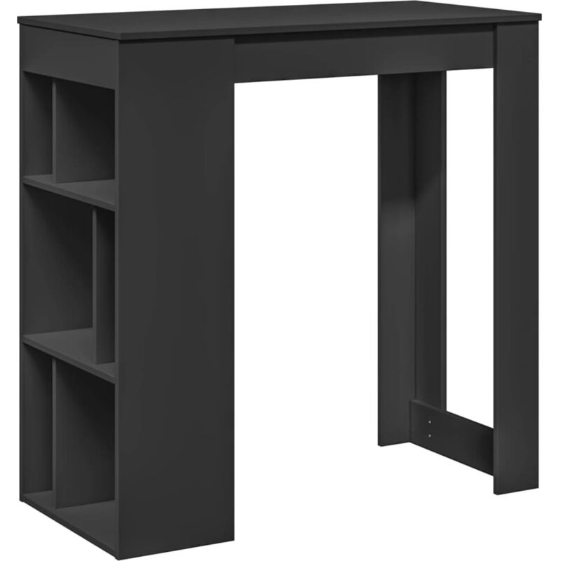 Vidaxl - Table de bar avec étagères noir bois d'ingénierie