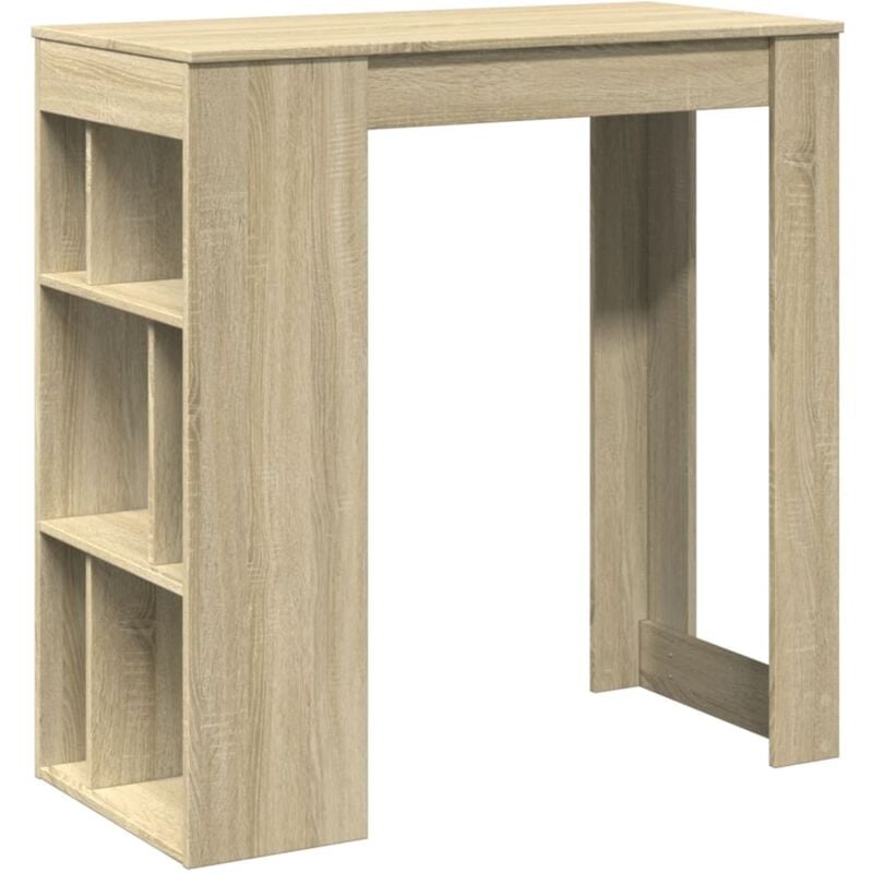 Vidaxl - Table de bar avec étagères chêne sonoma bois d'ingénierie