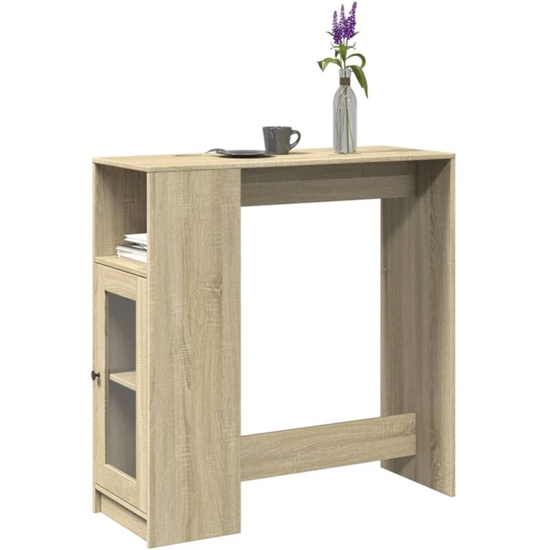Table de bar avec étagères chêne sonoma bois d'ingénierie Vidaxl