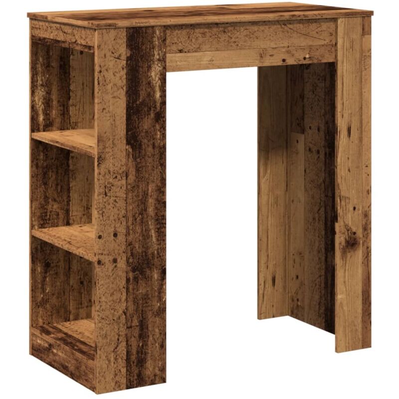 Vidaxl - Table de bar avec étagères vieux bois bois d'ingénierie
