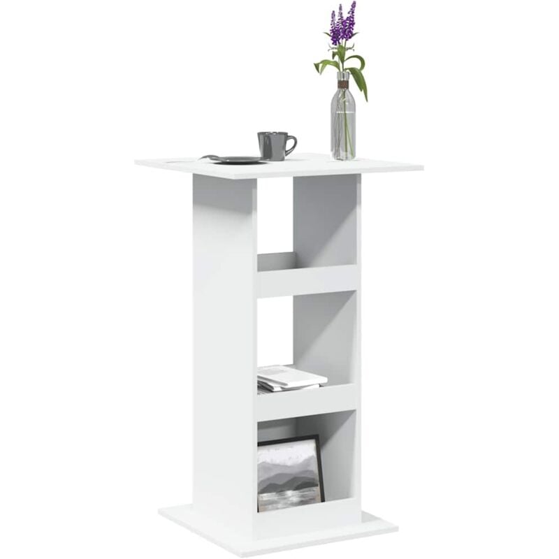 Vidaxl - Table de bar avec rangement blanc 60x60x102cm bois d'ingénierie