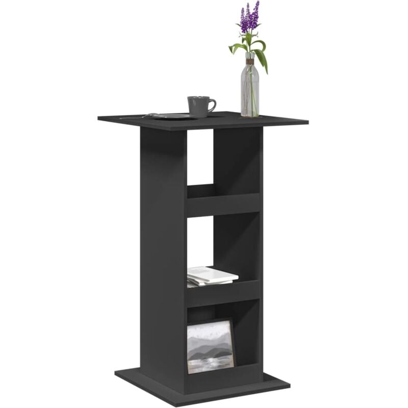 Vidaxl - Table de bar avec rangement noir 60x60x102 cm bois d'ingénierie