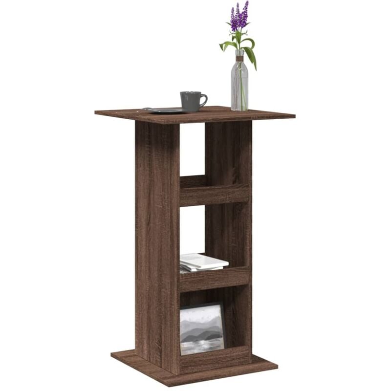 Vidaxl - Table de bar avec rangement chêne marron bois d'ingénierie