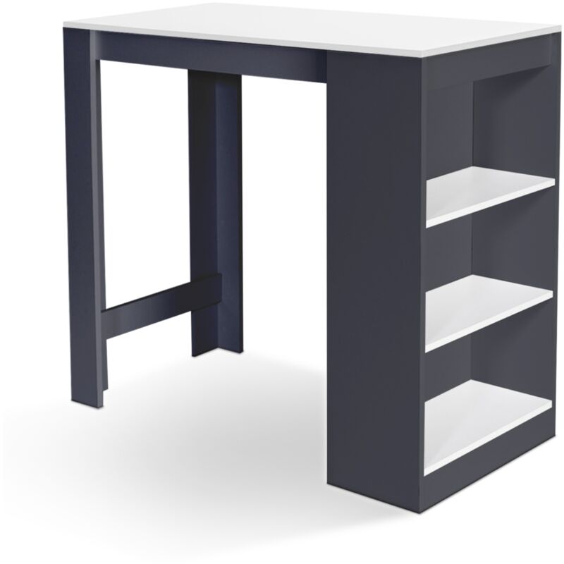 Idmarket - Table de bar barth 2 à 4 personnes bois gris plateau blanc