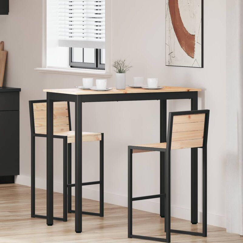 vidaXL Table de bar Naturel 110 x 55 x 105 cm Bois de pin massif