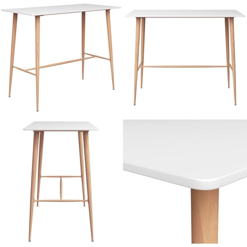 Vidaxl - Table de bar Blanc 120x60x105 cm - Table De Bar - Table Haute - Table Bistrot - Meuble Design - Table Blanche - Home & Living